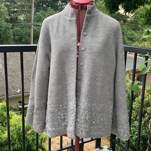 Grey Liz Claiborne sweater coat sz L
